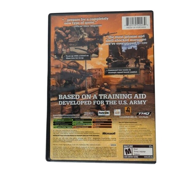 Full Spectrum Warrior (XBox, 2004) Game, Manual & Case Tested and Working - Picture 2 of 3
